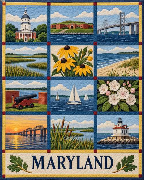 Maryland Heritage Album quilt blanket design
