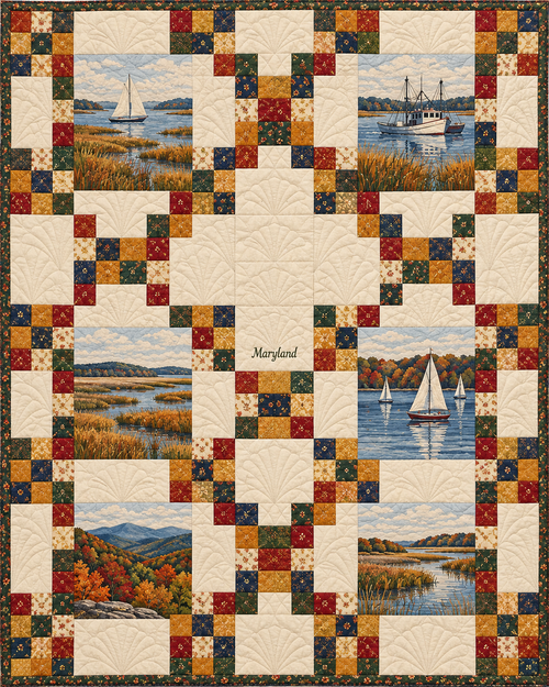 Maryland Harvest Chain quilt blanket design