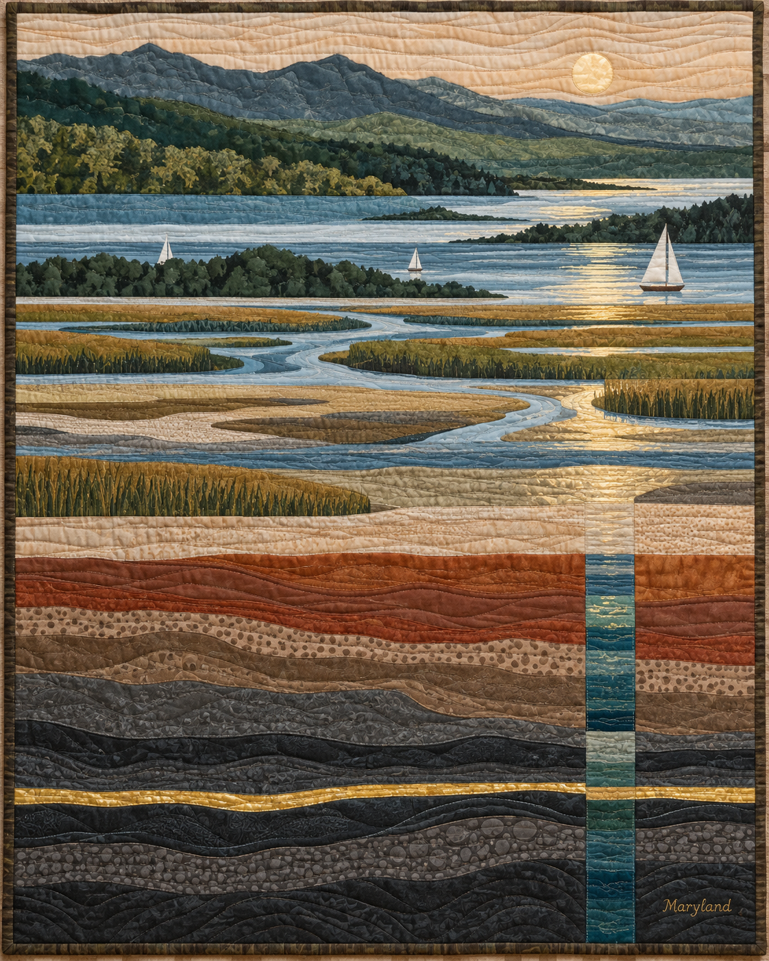 Maryland Landscape Strata quilt blanket design