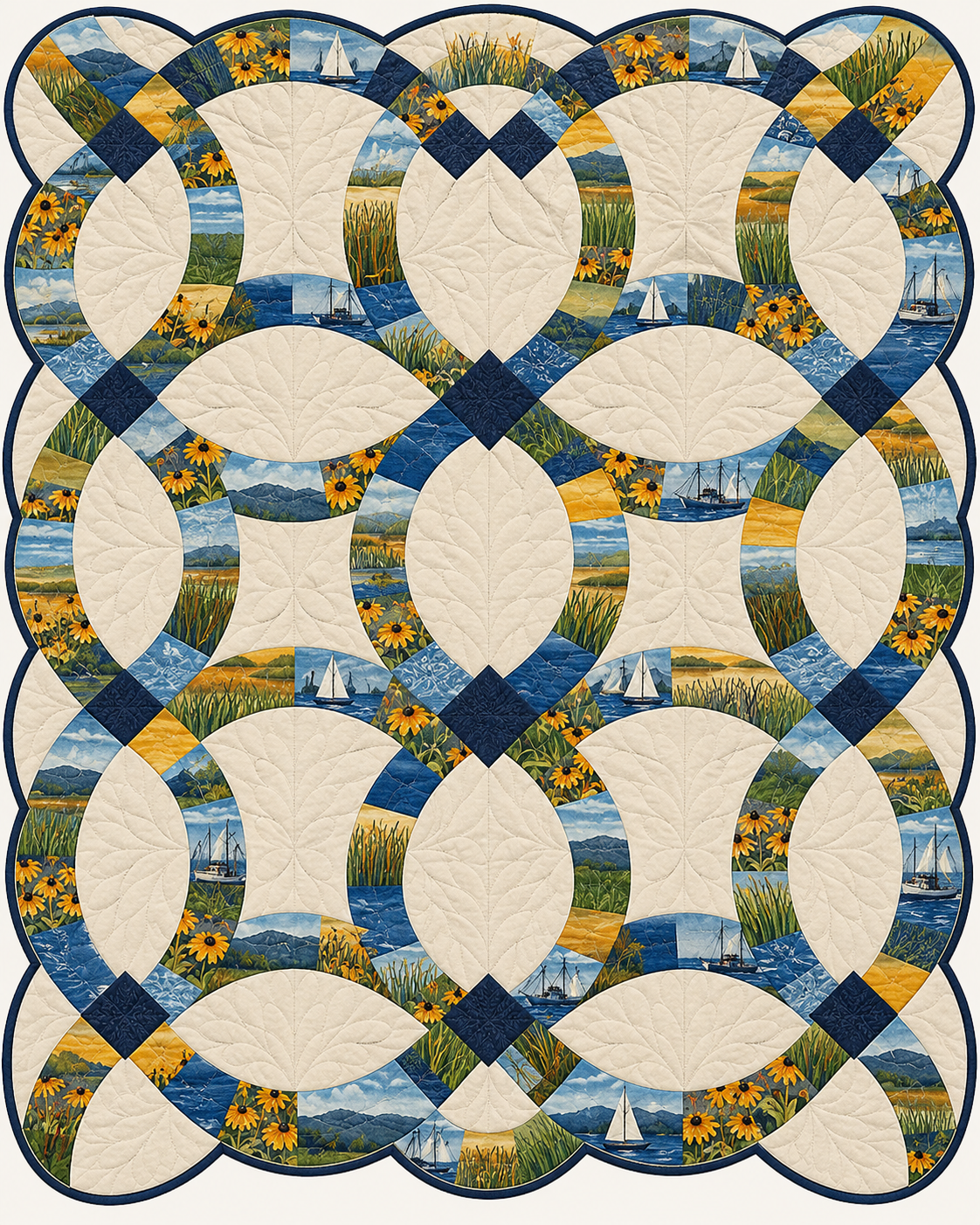 Maryland Ribbon Rings quilt blanket design