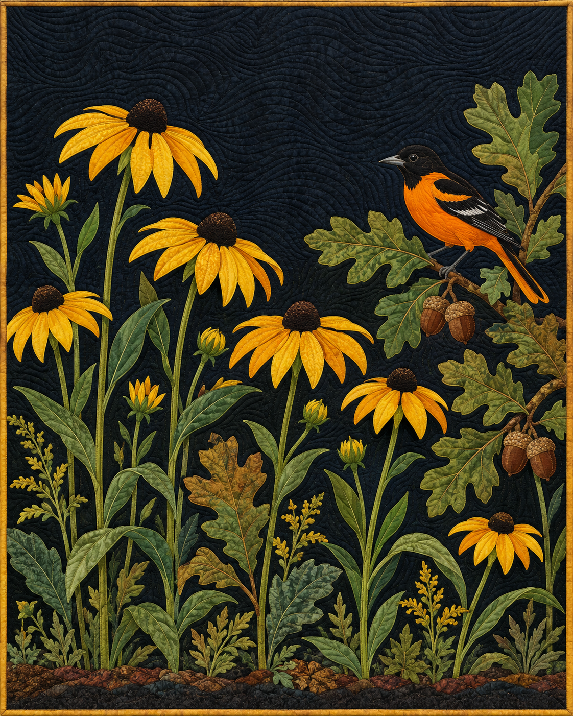 Maryland Wildflower Meadow quilt blanket design