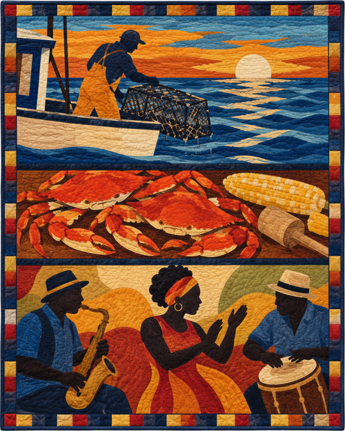 Maryland Music and Gathering quilt blanket design