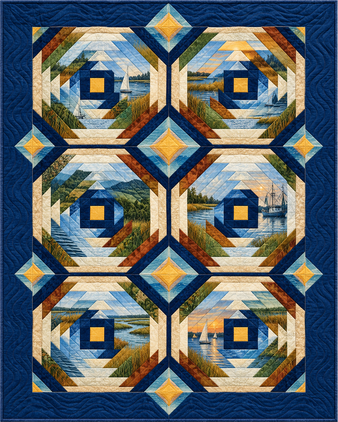 Maryland Pineapple Radiance quilt blanket design