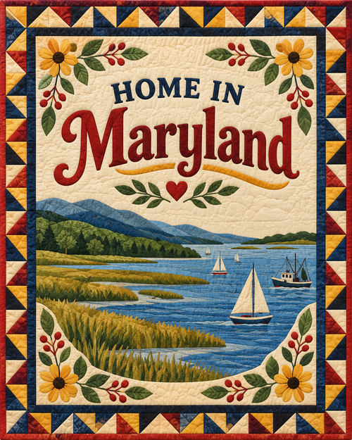 Maryland Home Saying quilt blanket design