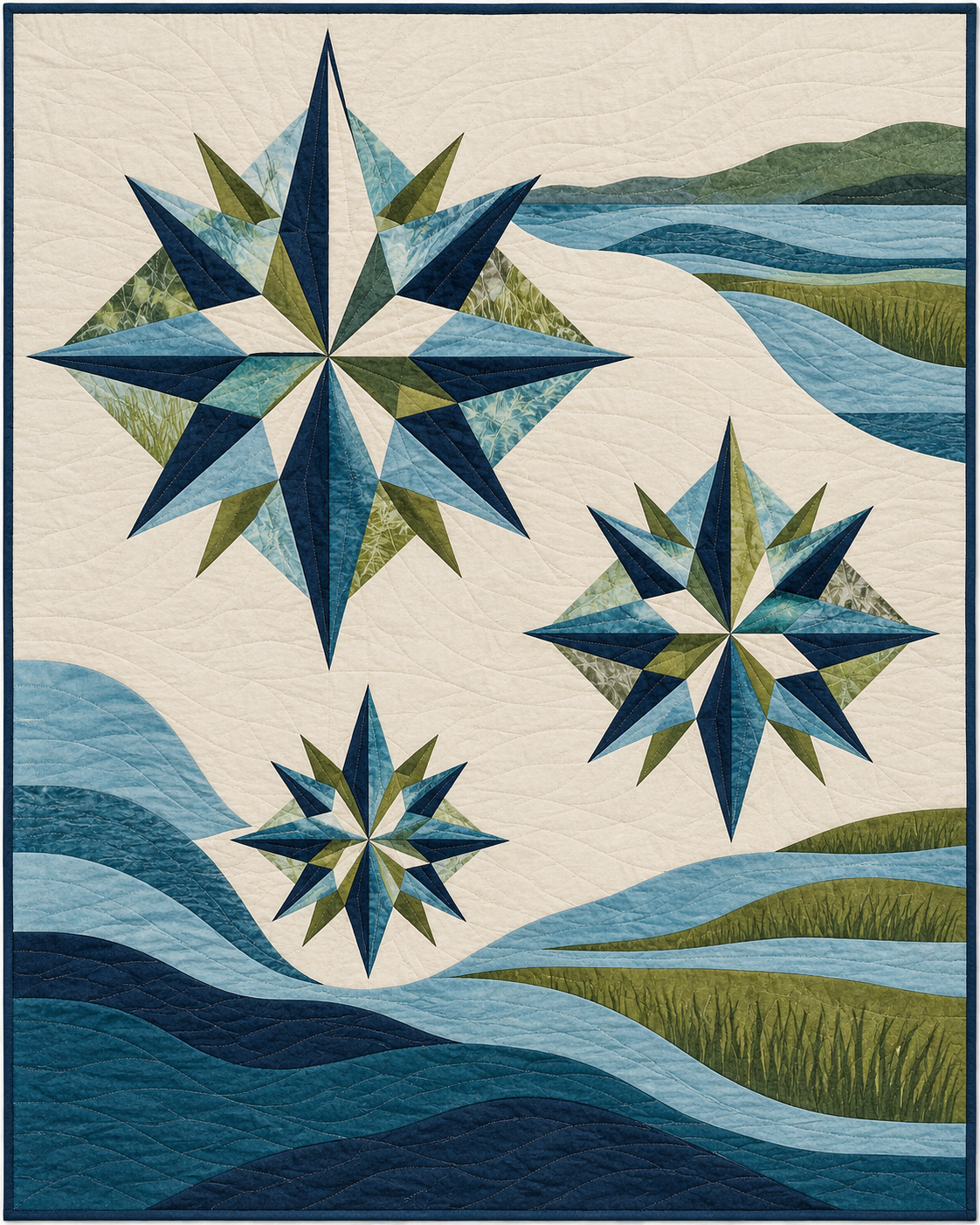 Maryland Modern Compass quilt blanket design