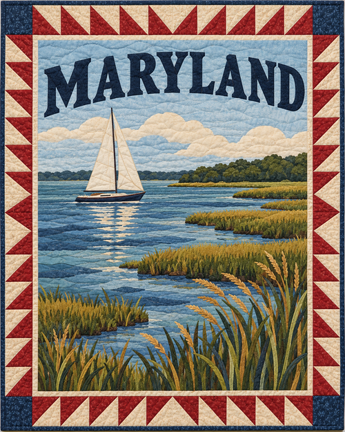 Maryland Scenic Postcard quilt blanket design