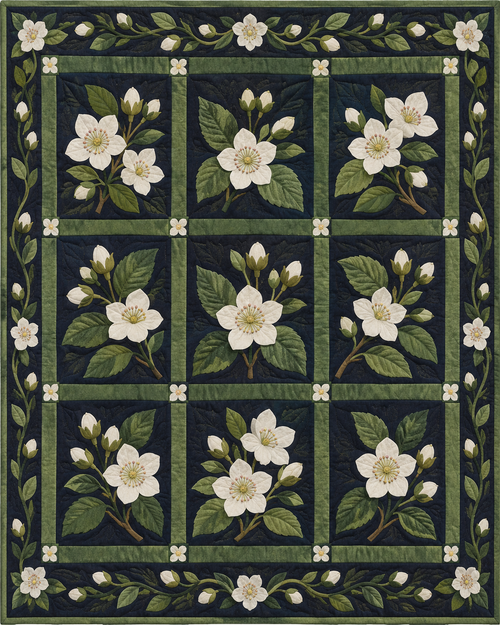 Massachusetts Flower Garden quilt blanket design