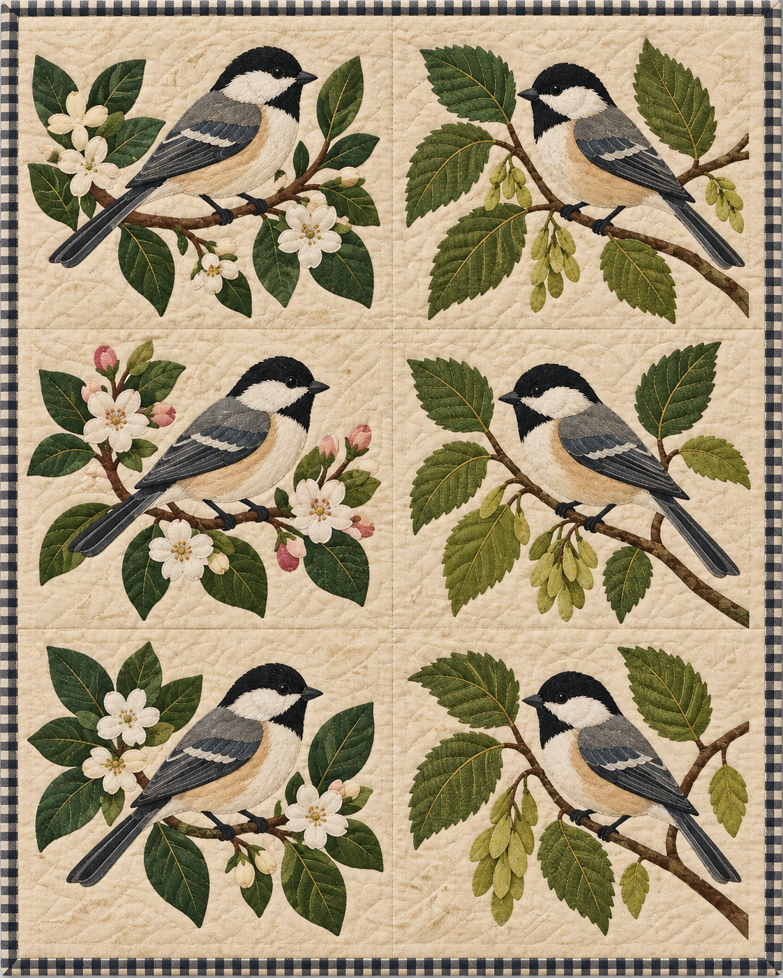 Massachusetts Birdsong quilt blanket design