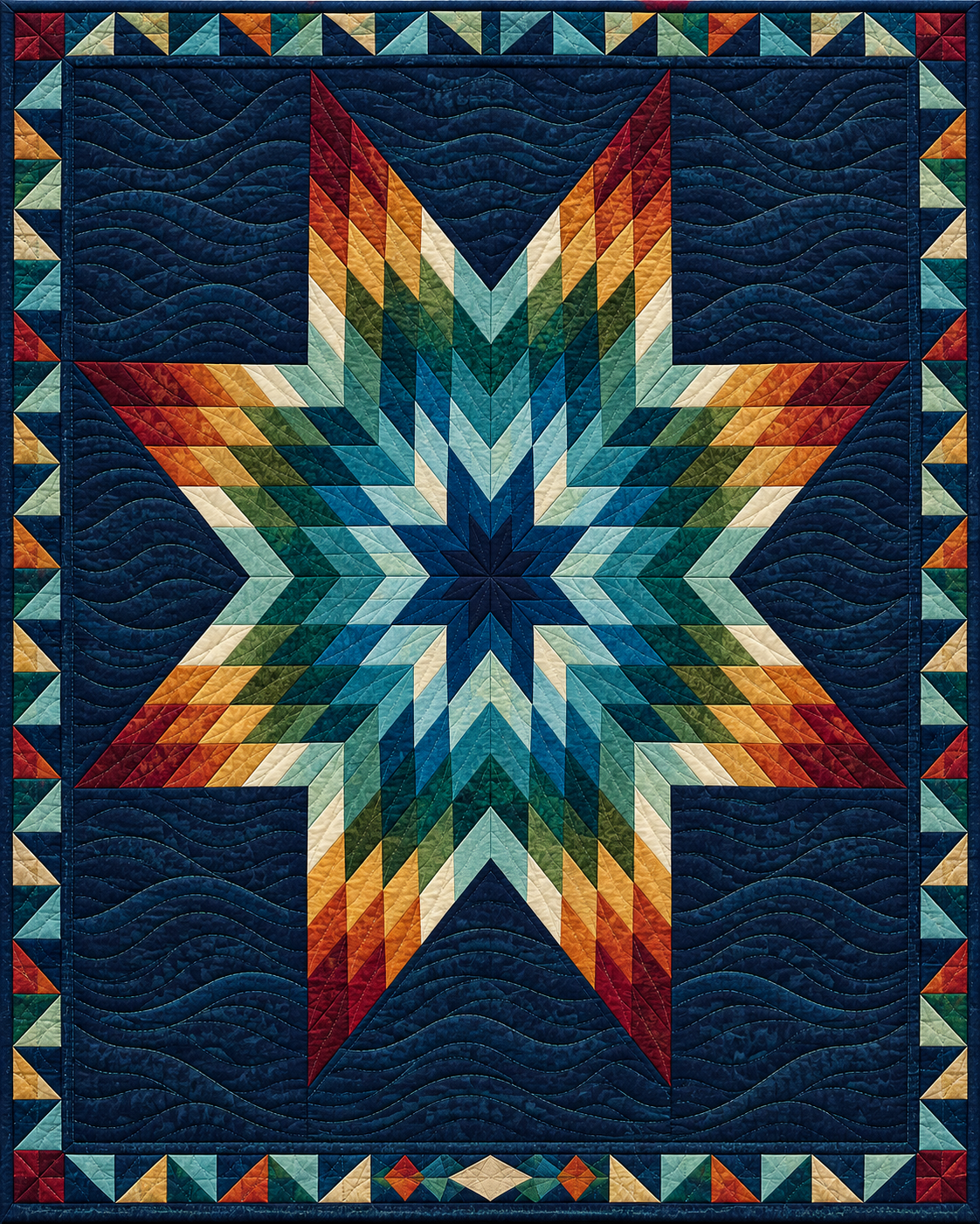 Massachusetts Night Stars quilt blanket design