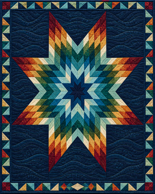 Massachusetts Night Stars quilt blanket design