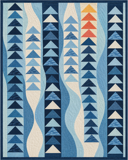 Massachusetts Waterway Geese quilt blanket design