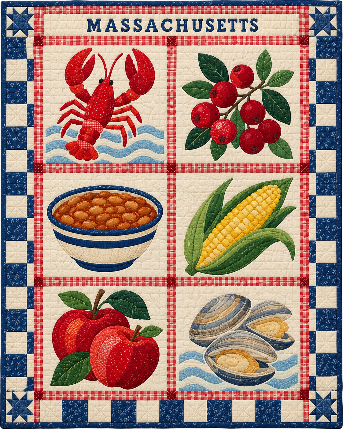 Massachusetts Local Table quilt blanket design
