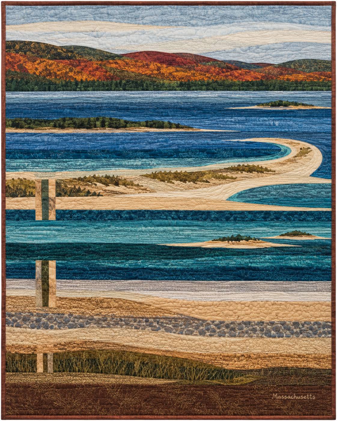 Massachusetts Landscape Strata quilt blanket design