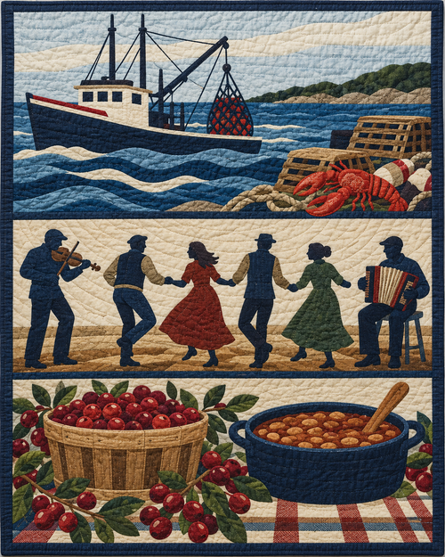 Massachusetts Music and Gathering quilt blanket design