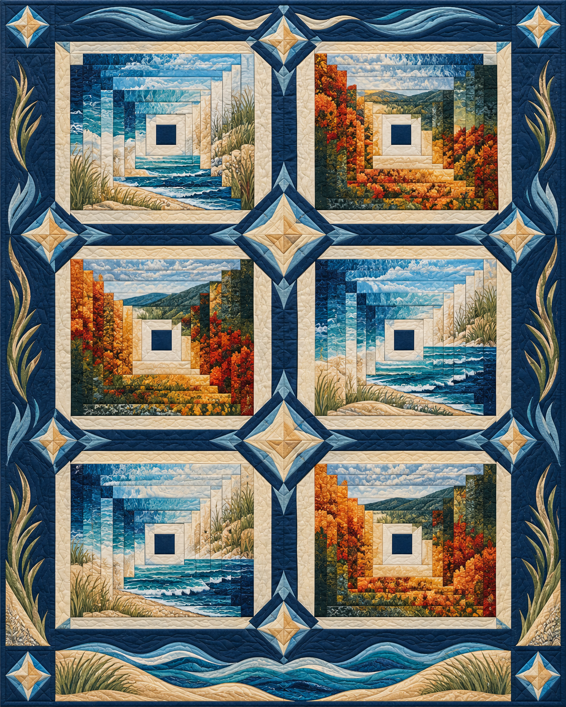 Massachusetts Pineapple Radiance quilt blanket design