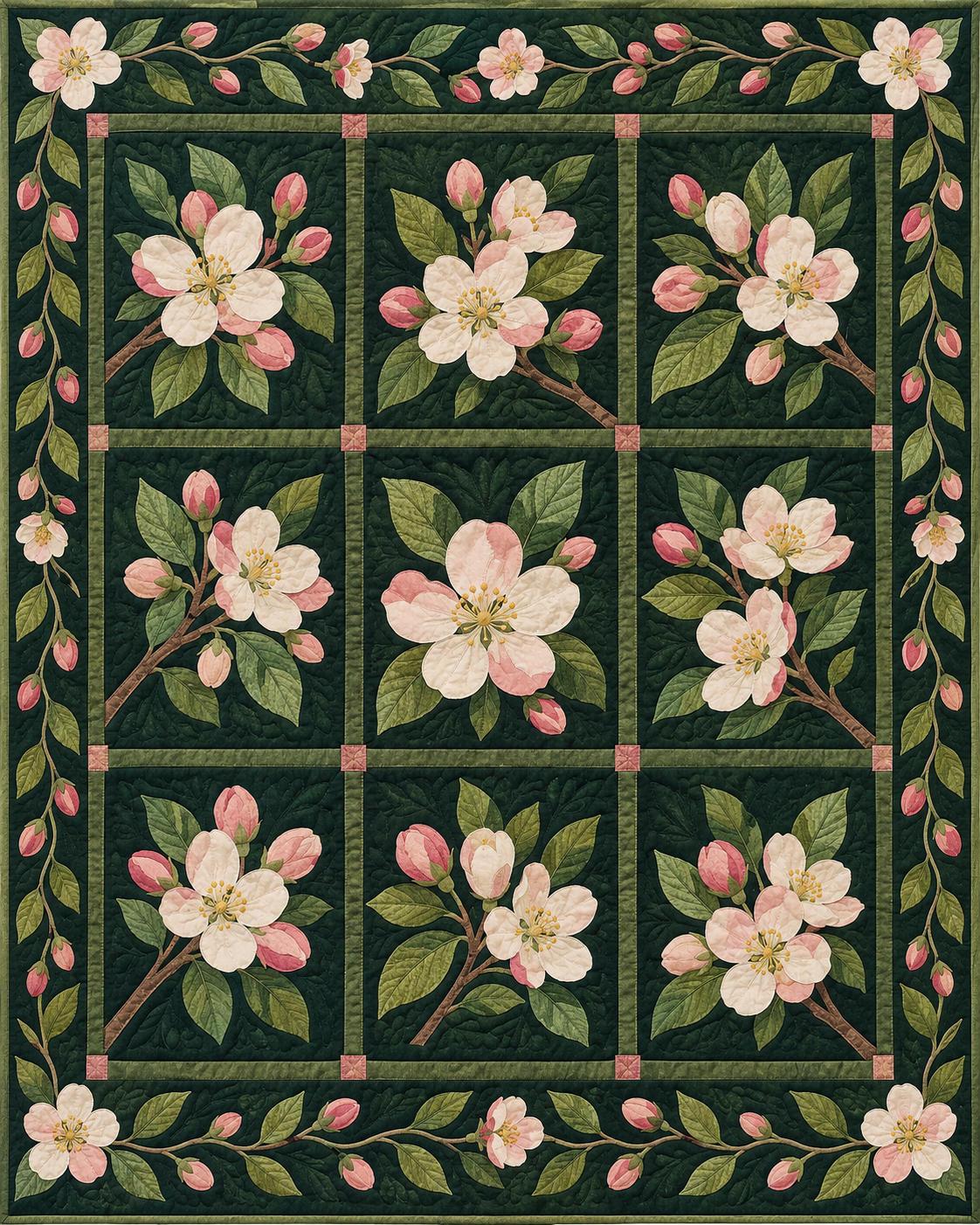 Michigan Flower Garden quilt blanket design