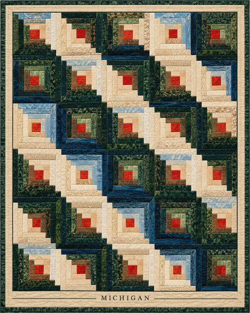 Michigan Cabin Light quilt blanket design