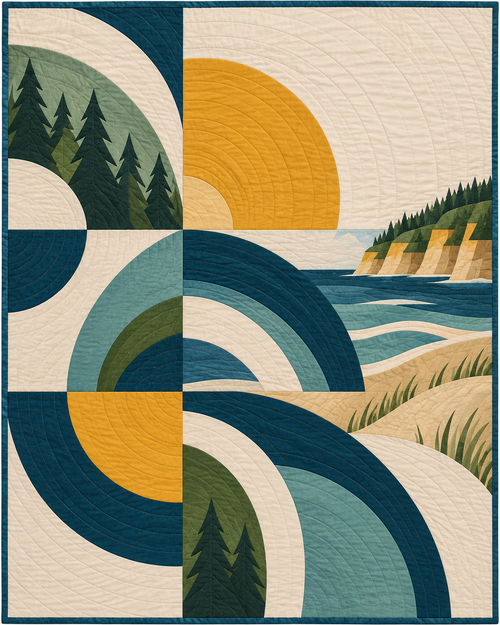 Michigan Morning Orchard quilt blanket design