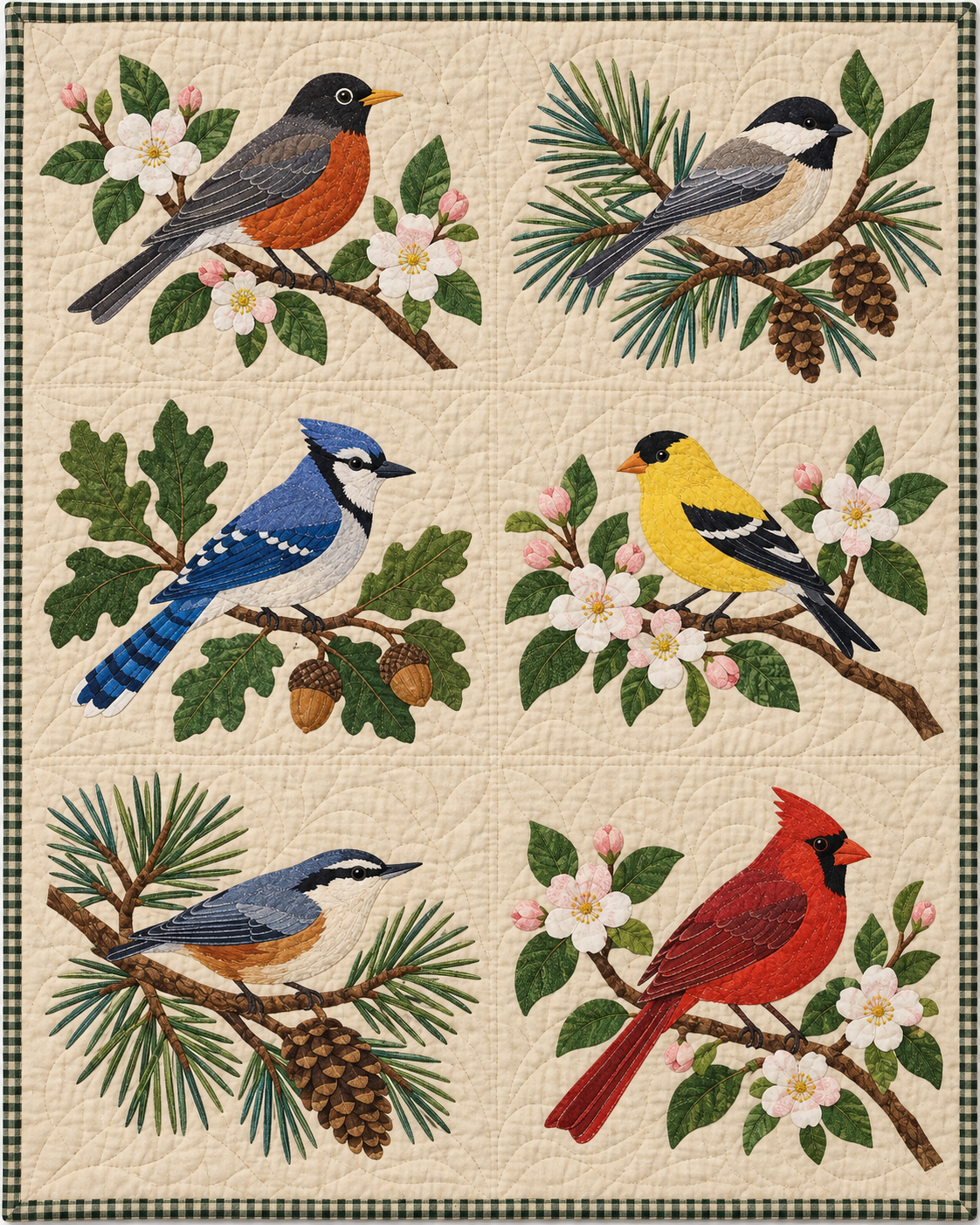 Michigan Birdsong quilt blanket design