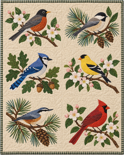 Michigan Birdsong quilt blanket design