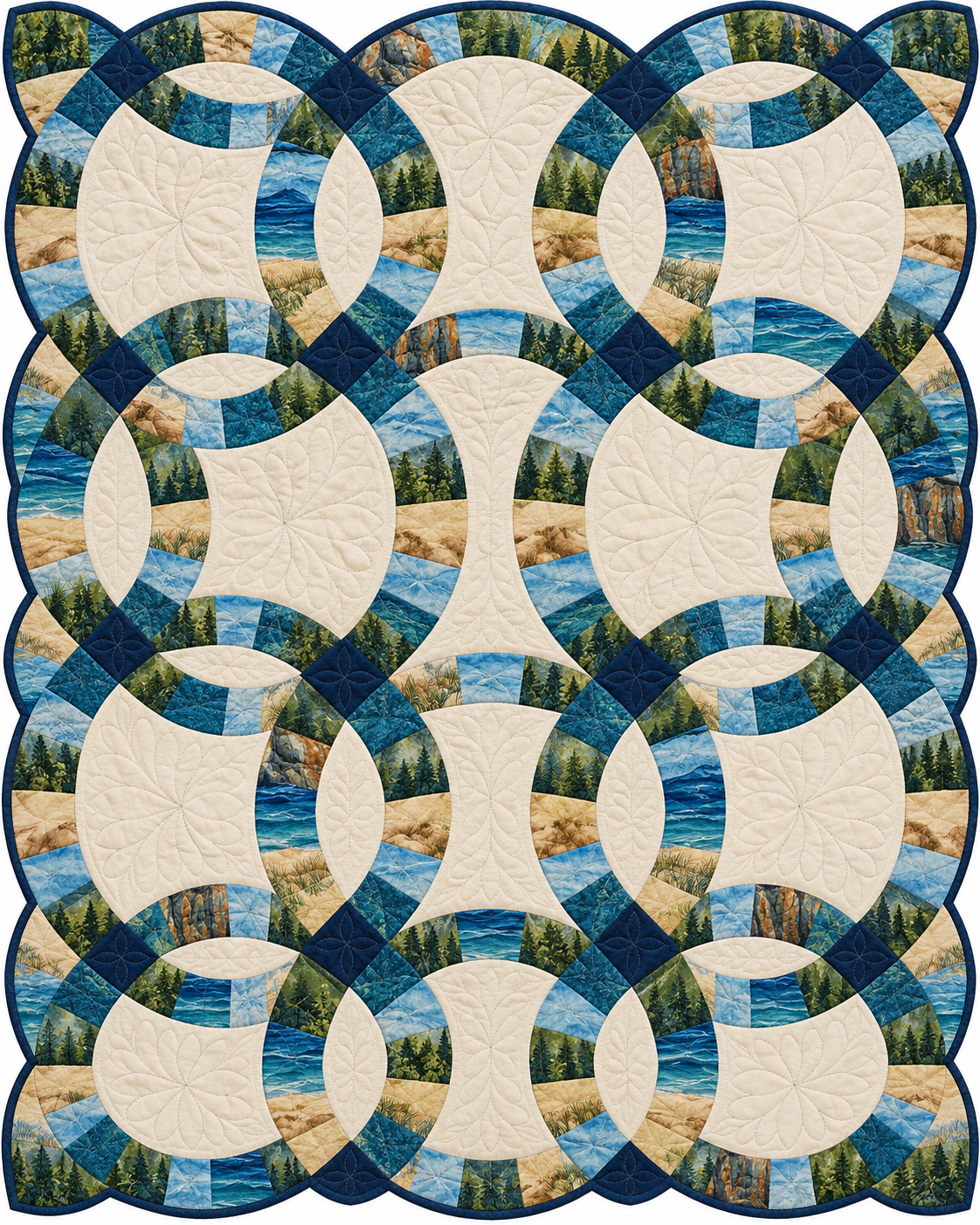 Michigan Ribbon Rings quilt blanket design