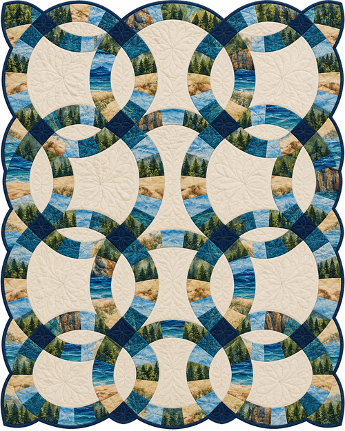 Michigan Ribbon Rings quilt blanket design