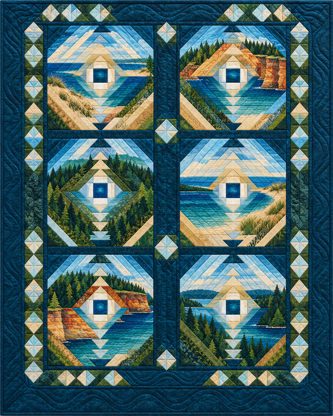 Michigan Pineapple Radiance quilt blanket design
