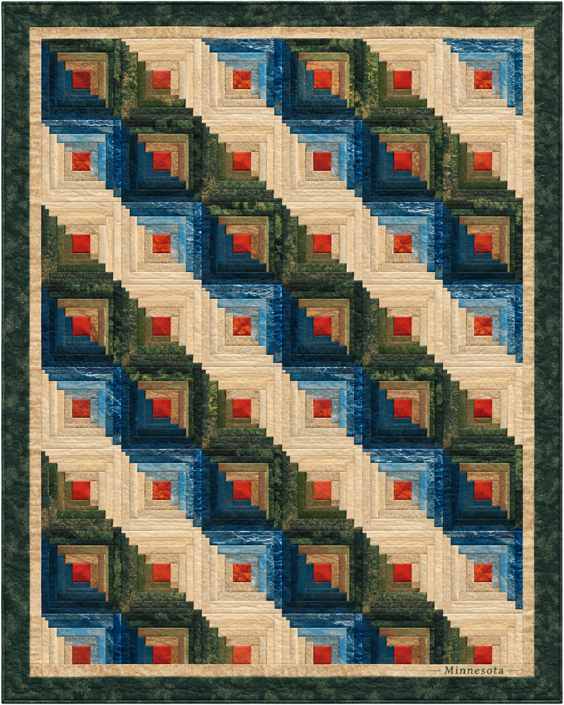 Minnesota Cabin Light quilt blanket design