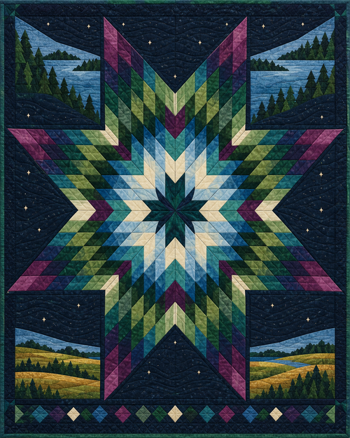 Minnesota Night Stars quilt blanket design