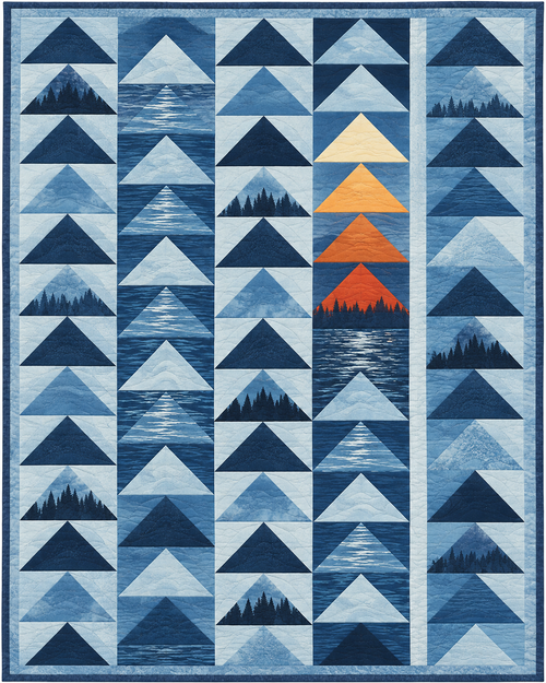 Minnesota Waterway Geese quilt blanket design