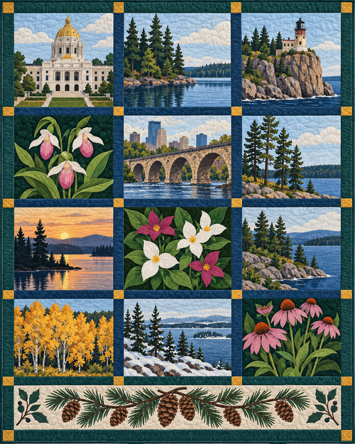 Minnesota Heritage Album quilt blanket design