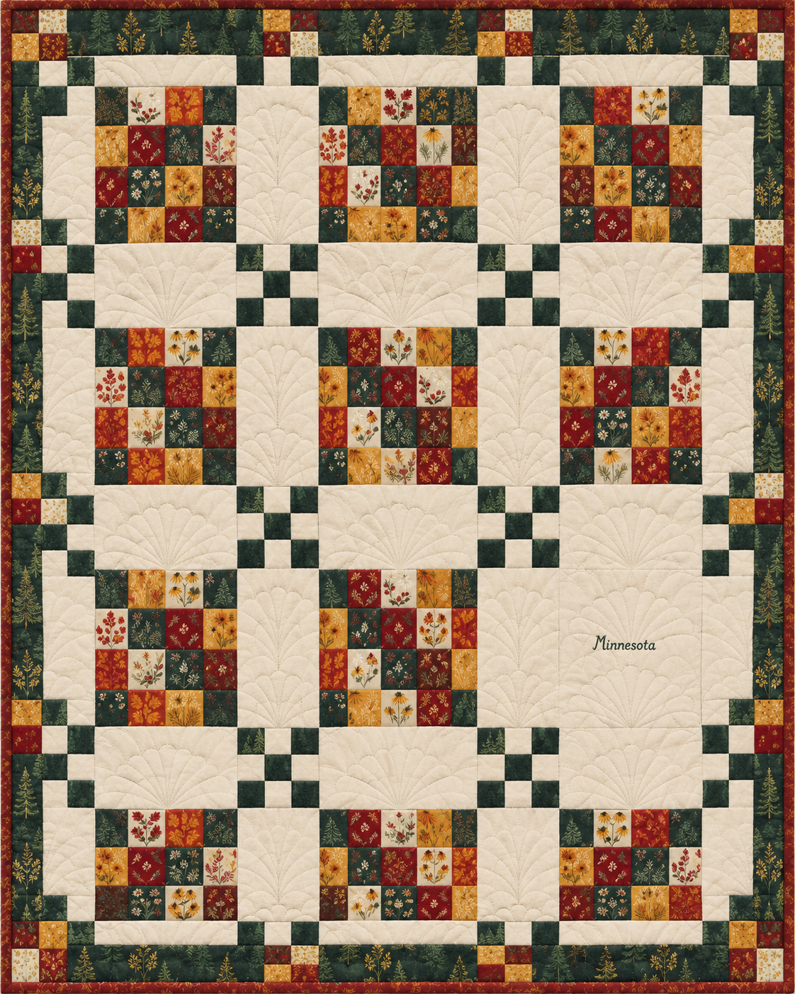 Minnesota Harvest Chain quilt blanket design