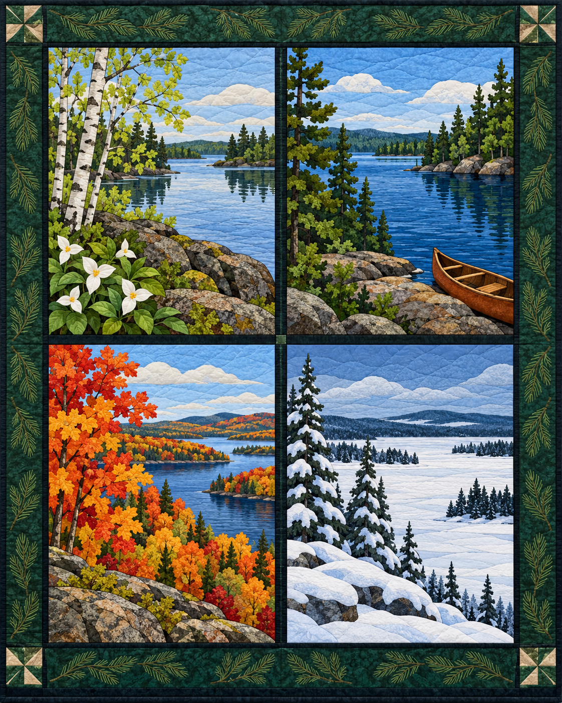Minnesota Seasonal Windows quilt blanket design