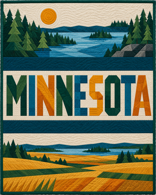 Minnesota Typography Bars quilt blanket design