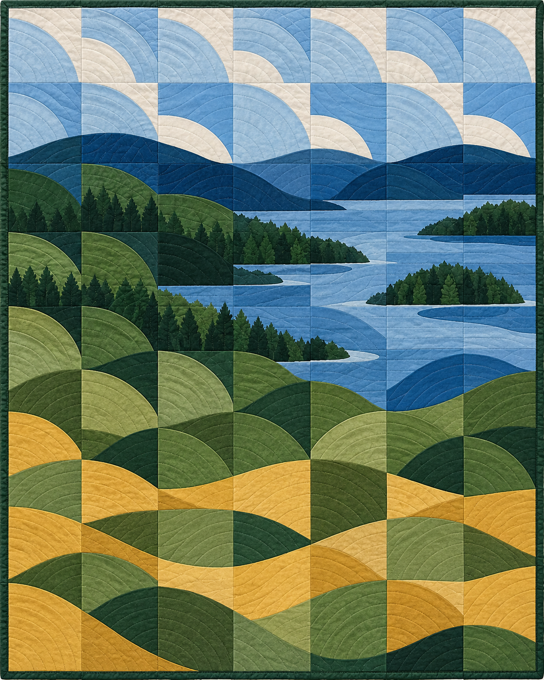 Minnesota Rolling Curves quilt blanket design