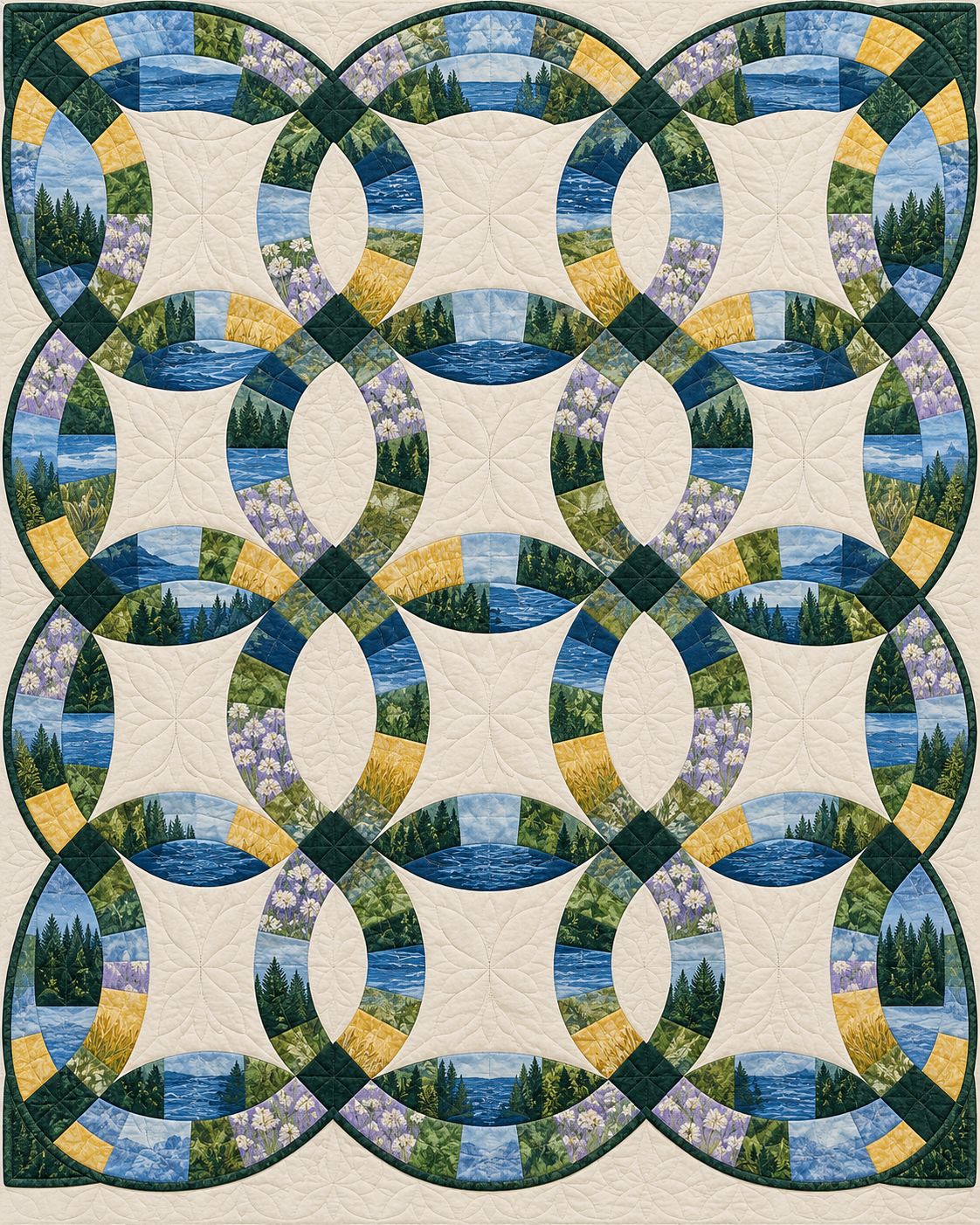 Minnesota Ribbon Rings quilt blanket design