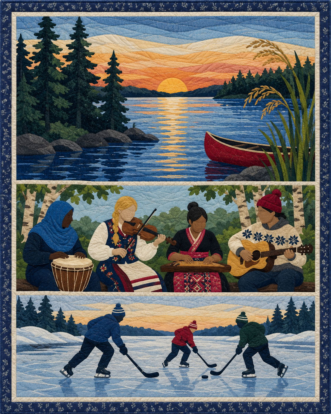 Minnesota Music and Gathering quilt blanket design