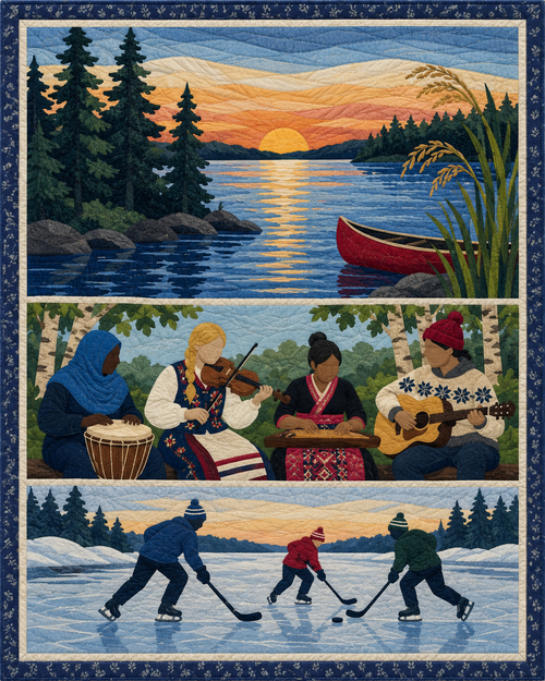 Minnesota Music and Gathering quilt blanket design