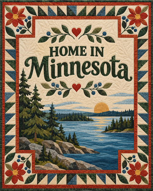 Minnesota Home Saying quilt blanket design