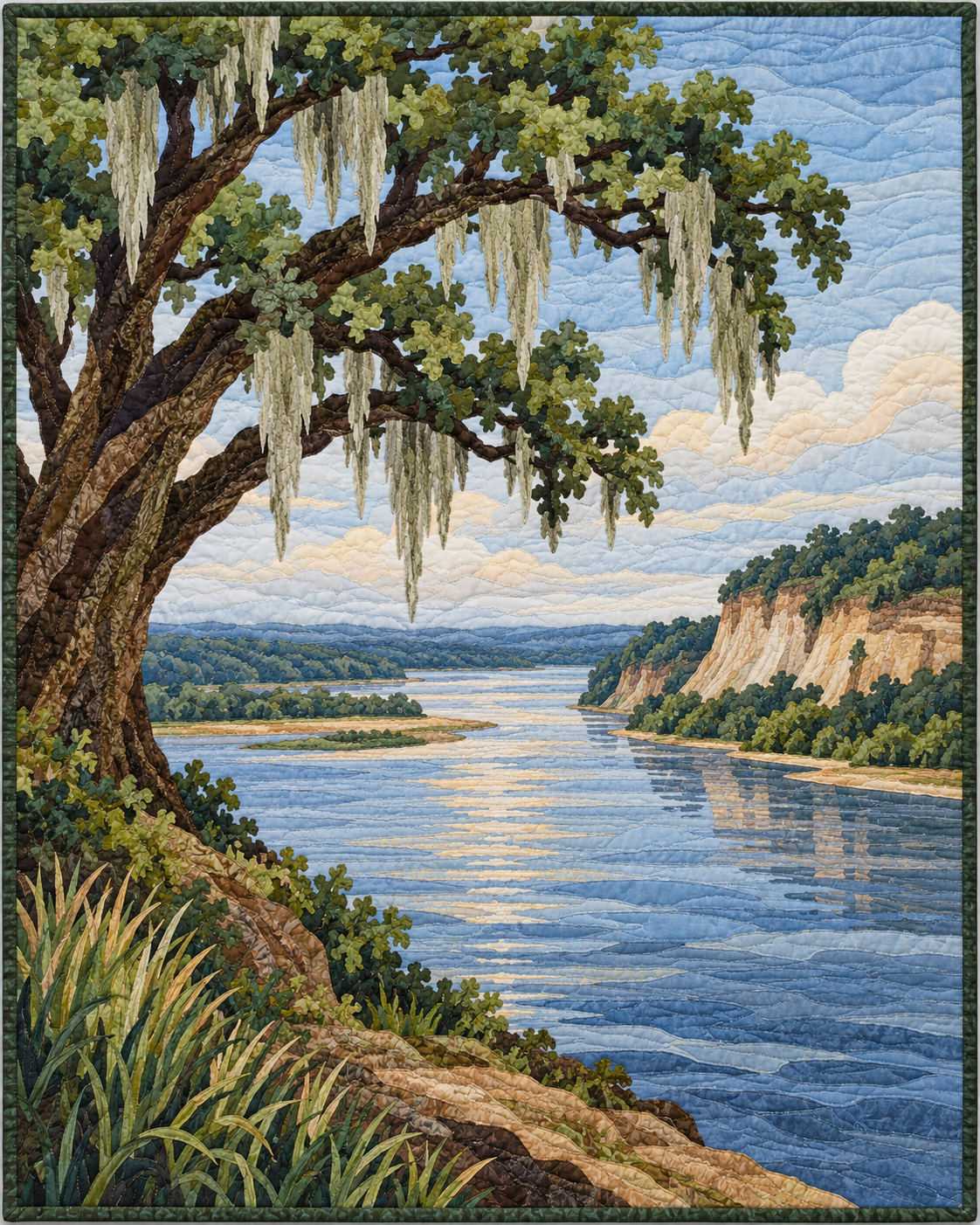 Mississippi River Landscape quilt blanket design