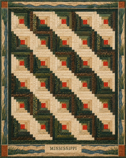 Mississippi Cabin Light quilt blanket design