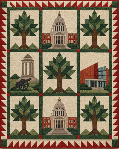 Mississippi Town Houses quilt blanket design