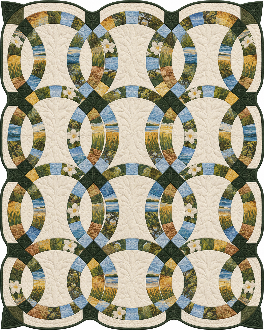 Mississippi Ribbon Rings quilt blanket design