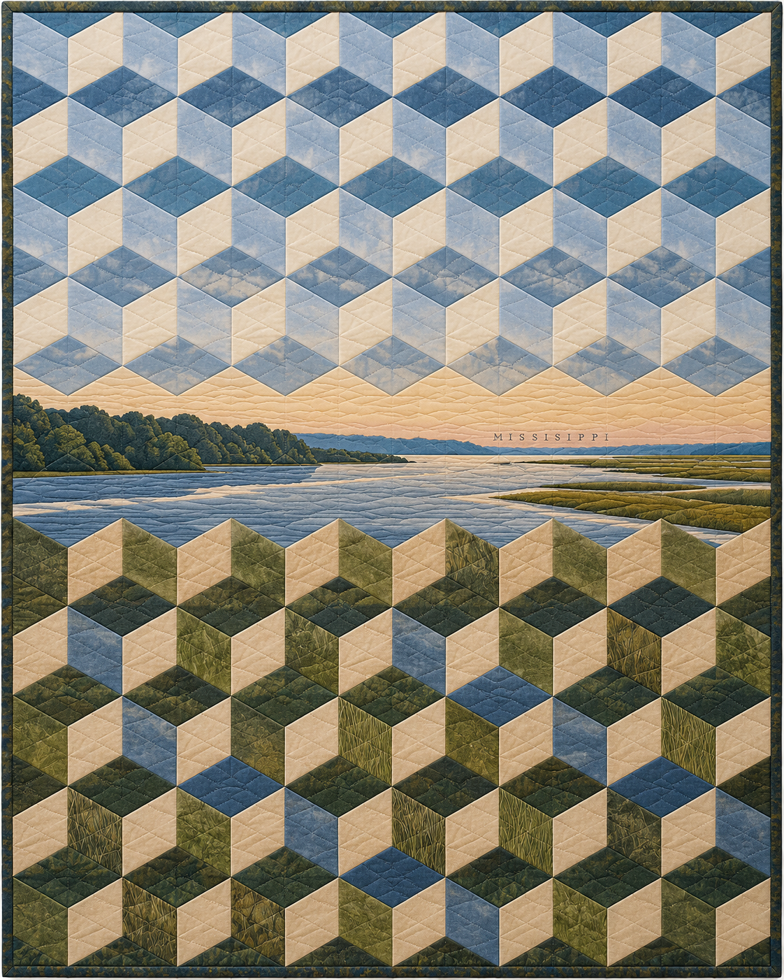 Mississippi Diamond Horizon quilt blanket design