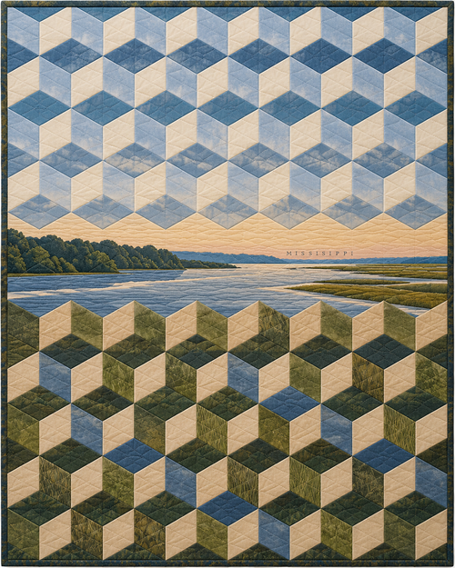 Mississippi Diamond Horizon quilt blanket design