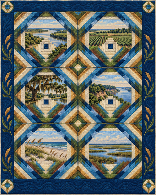 Mississippi Pineapple Radiance quilt blanket design