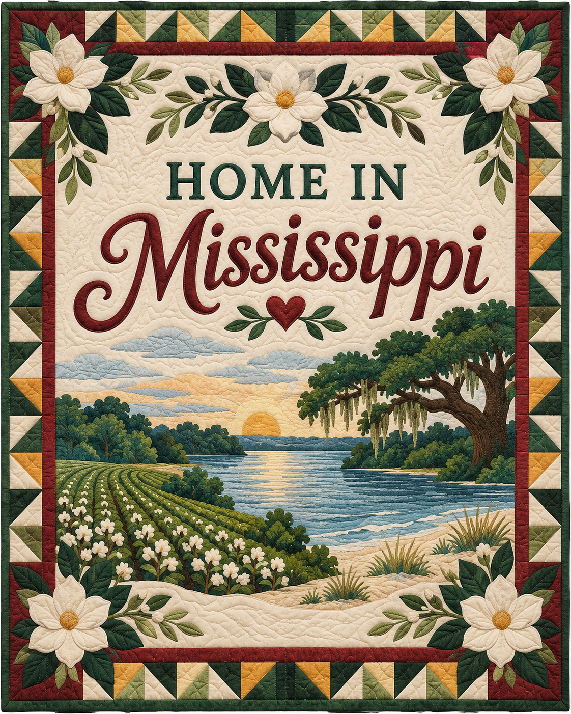 Mississippi Home Saying quilt blanket design