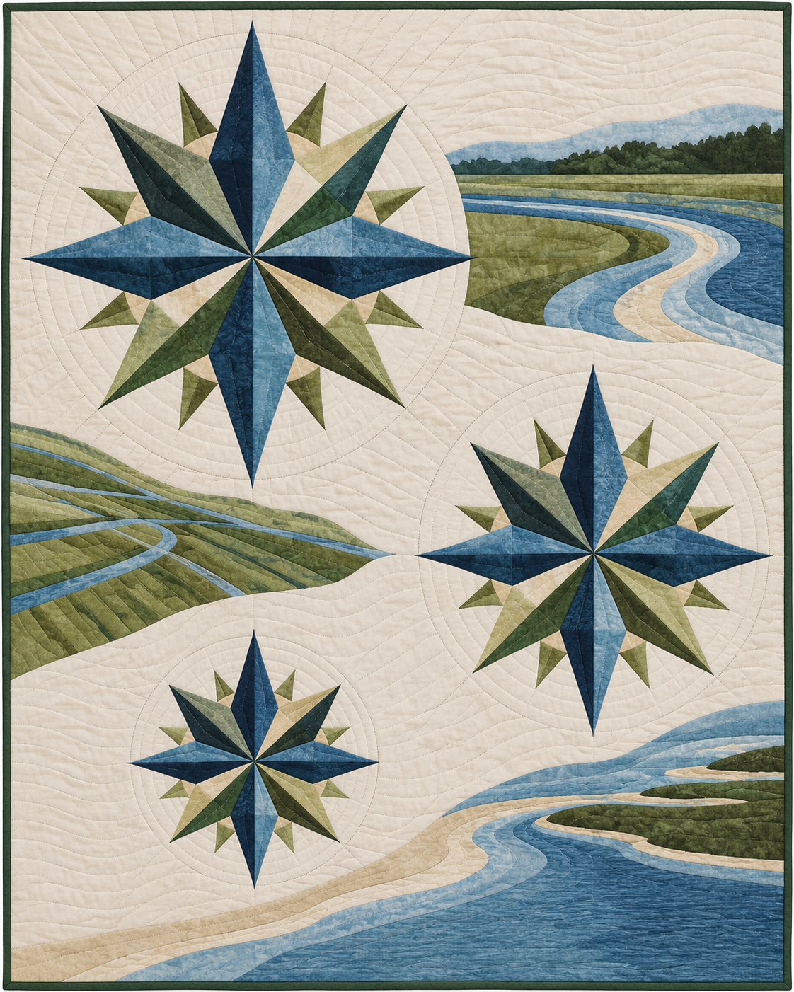 Mississippi Modern Compass quilt blanket design