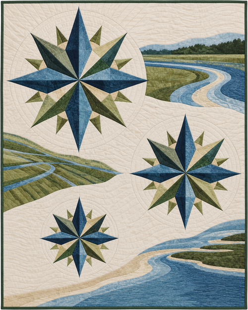 Mississippi Modern Compass quilt blanket design