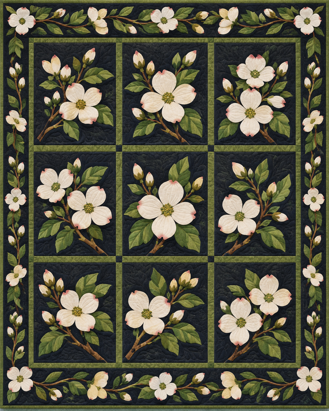 Missouri Flower Garden quilt blanket design